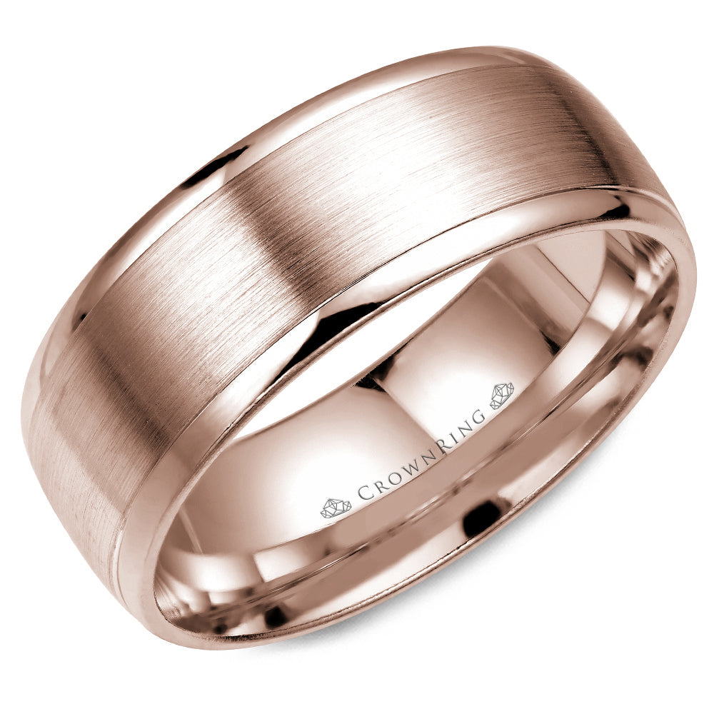 Crownring Wedding Band Rose Gold Classic 8.00mm