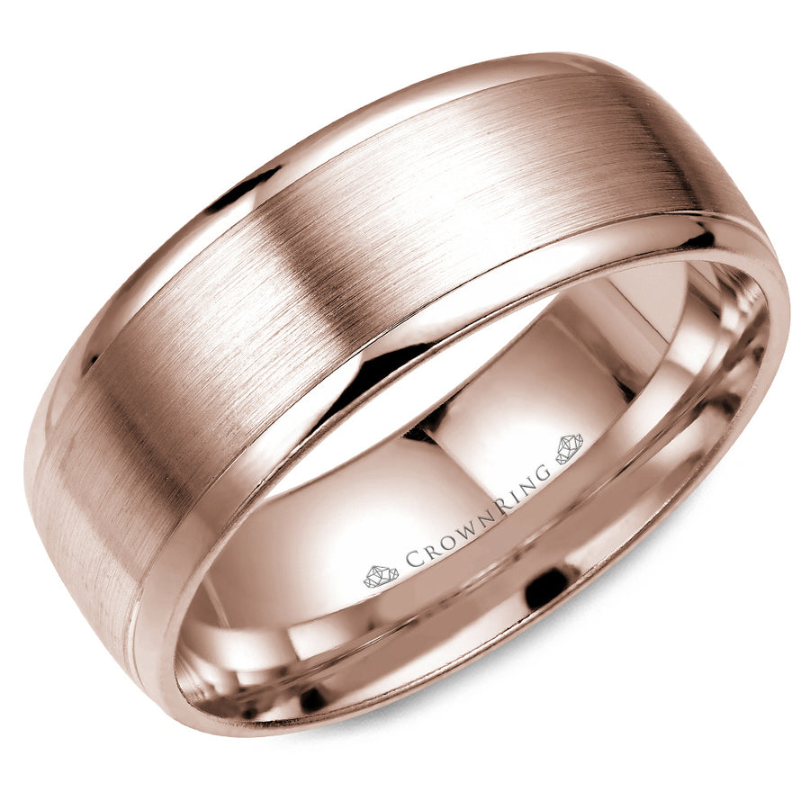 Crownring Wedding Band Rose Gold Classic 8.00mm