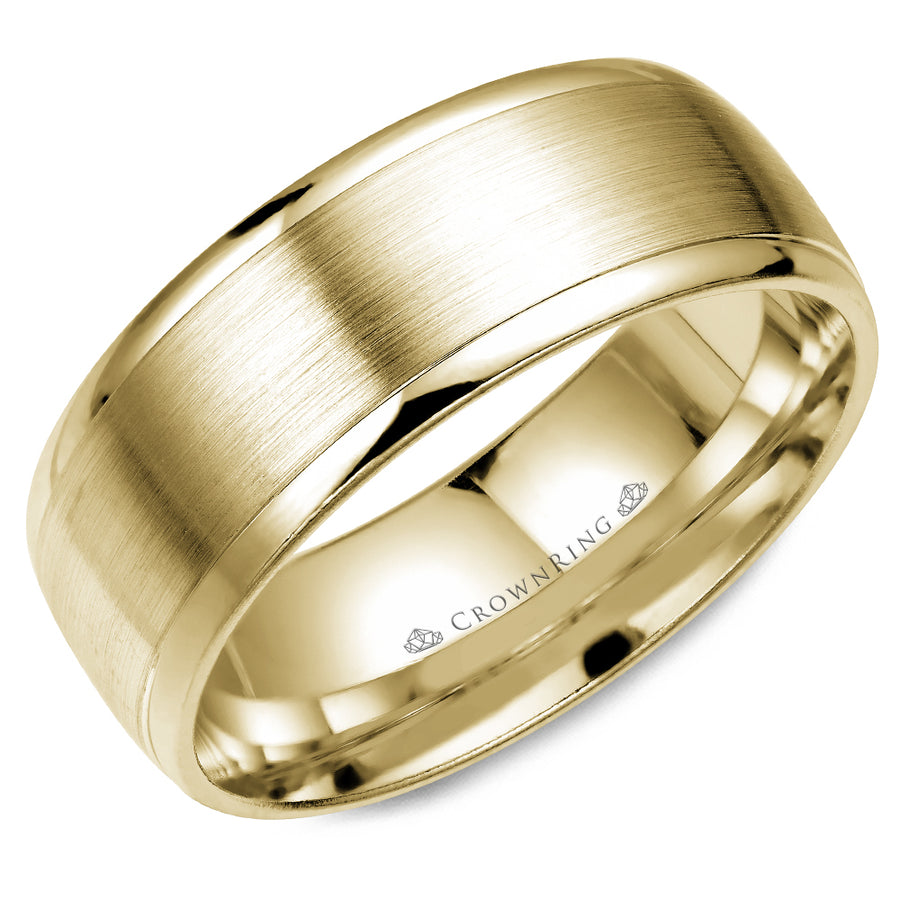 Crownring Wedding Band Yellow Gold Classic 8.00mm