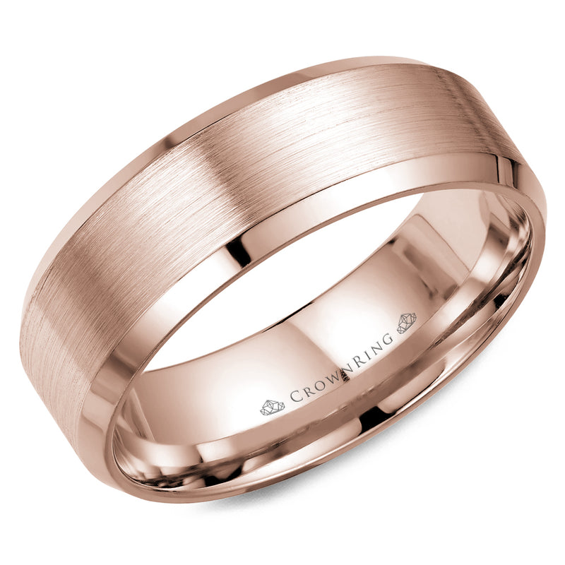 Crownring Wedding Band Rose Gold Classic 8.00mm