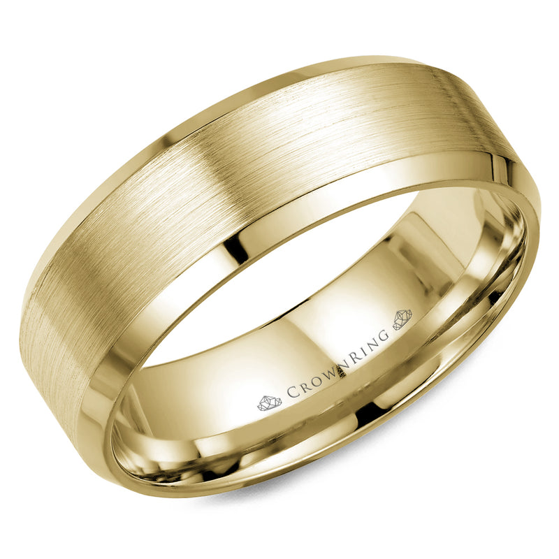 Crownring Wedding Band Yellow Gold Classic 8.00mm