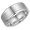 Crownring Wedding Band White Gold Classic 8.00mm