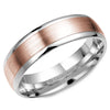 Crownring Wedding Band Rose and White Gold Classic 6.00mm