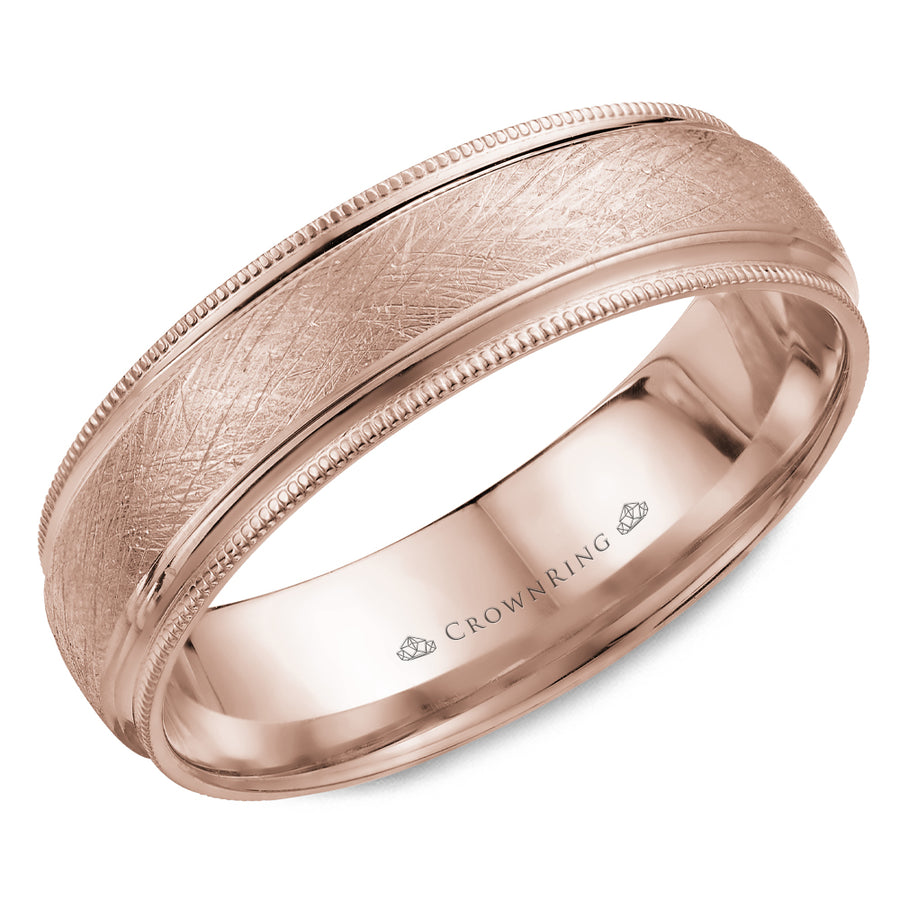 Crownring Wedding Band Rose Gold Classic 6.00mm