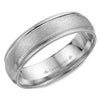 Crownring Wedding Band White Gold Classic 6.00mm