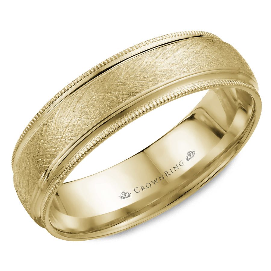 Crownring Wedding Band Yellow Gold Classic 6.00mm