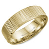 Crownring Wedding Band Yellow Gold Carved 6.00mm