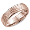 Crownring Wedding Band Rose Gold Carved 6.00mm