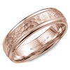 Crownring Wedding Band Rose Gold Carved 6.00mm