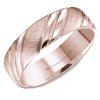 Crownring Wedding Band Rose Gold Carved 6.00mm