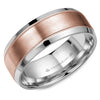Crownring Wedding Band Rose and White Gold Classic 8.00mm