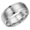 Crownring Wedding Band White Gold Classic 8.00mm