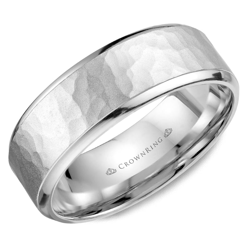 Crownring Wedding Band Platinum Carved 6.00mm