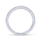 Gabriel & Co. 14k White Gold Contemporary Curved Wedding Band