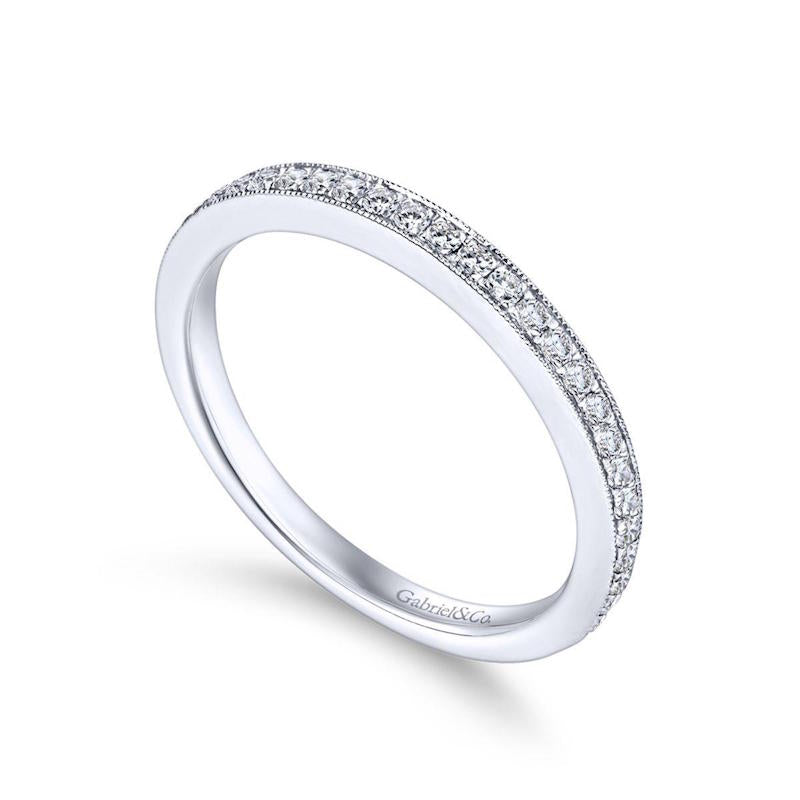 Gabriel & Co. 14k White Gold Contemporary Anniversary Wedding Band