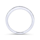 Gabriel & Co. 14k White Gold Victorian Curved Wedding Band