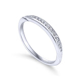 Gabriel & Co. 14k White Gold Contemporary Diamond Wedding Band