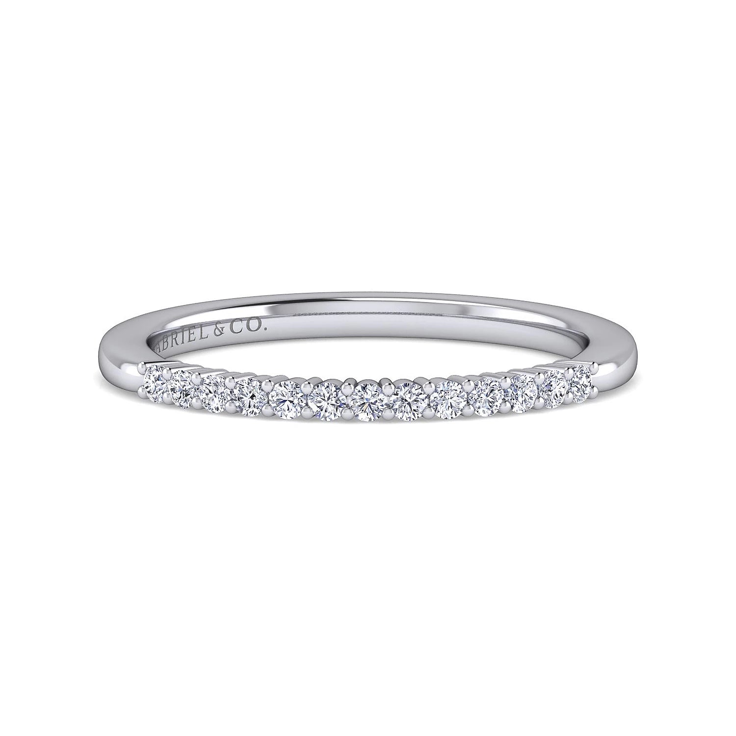 Gabriel & Co. 14k White Gold Contemporary Diamond Wedding Band