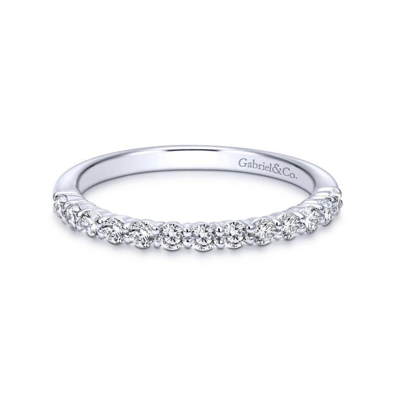 Gabriel & Co. 14k White Gold Contemporary Anniversary Wedding Band