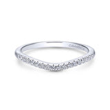 Gabriel & Co. 14k White Gold Contemporary Curved Wedding Band