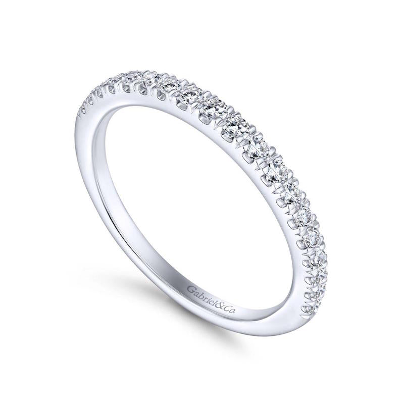 Gabriel & Co. 14k White Gold Contemporary Anniversary Wedding Band