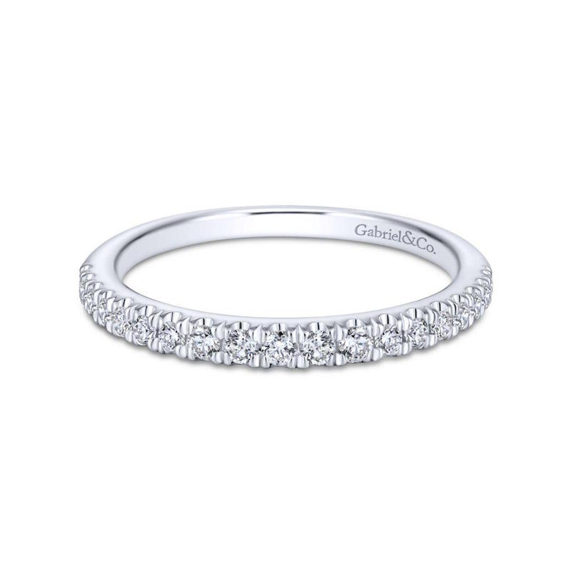 Gabriel & Co. 14k White Gold Contemporary Anniversary Wedding Band