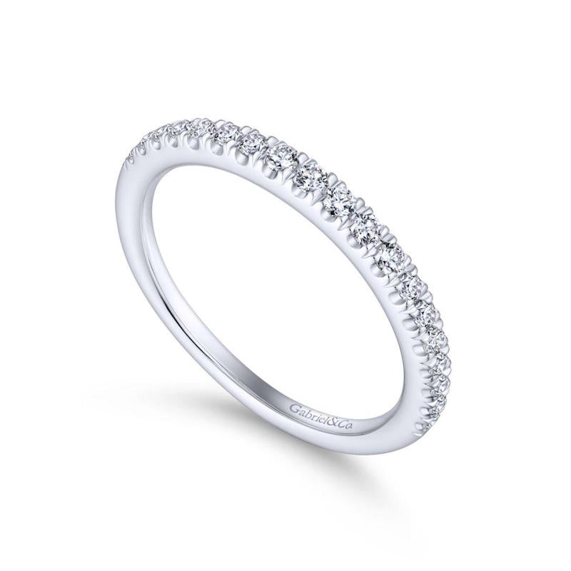 Gabriel & Co. 14k White Gold Contemporary Anniversary Wedding Band