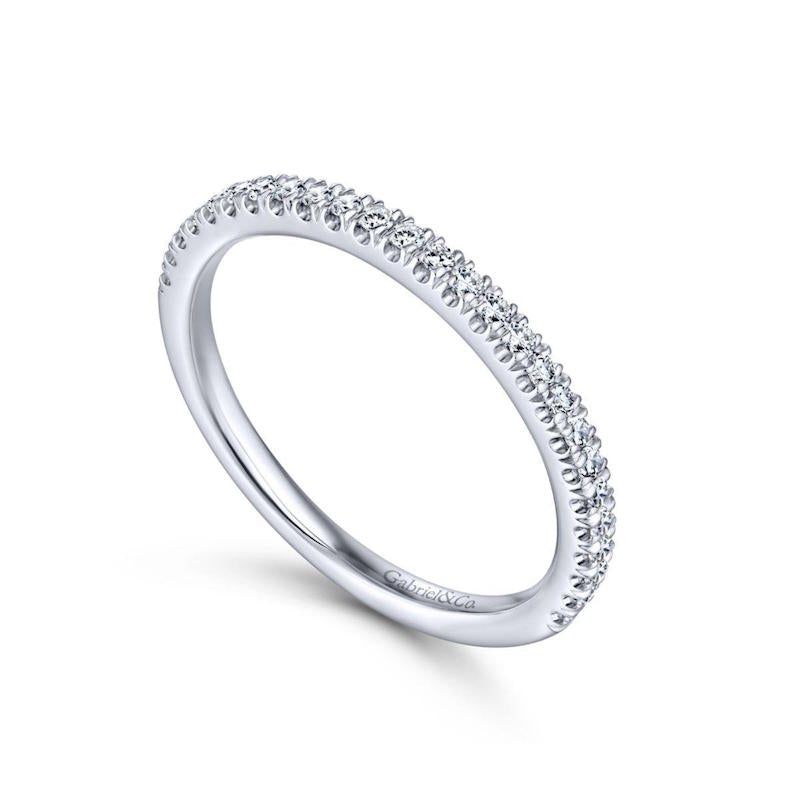 Gabriel & Co. 14k White Gold Contemporary Anniversary Wedding Band