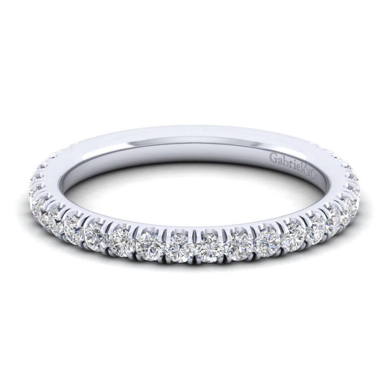 Gabriel & Co. 14k White Gold Contemporary Anniversary Wedding Band