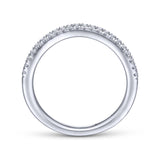 Gabriel & Co. 14k White Gold Contemporary Curved Wedding Band