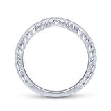 Gabriel & Co. 14k White Gold Victorian Curved Wedding Band