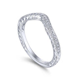 Gabriel & Co. 14k White Gold Victorian Curved Wedding Band