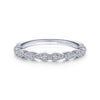 Gabriel & Co. 14k White Gold Victorian Diamond Wedding Band