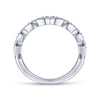 Gabriel & Co. 14k White Gold Victorian Diamond Wedding Band