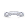 Gabriel & Co. 14k White Gold Victorian Curved Wedding Band