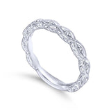 Gabriel & Co. 14k White Gold Victorian Diamond Wedding Band