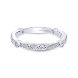 Gabriel & Co. 14k White Gold Victorian Diamond Wedding Band