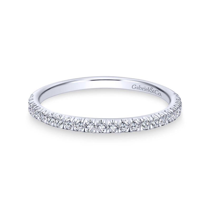 Gabriel & Co. 14k White Gold Contemporary Anniversary Wedding Band