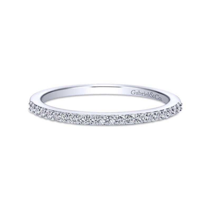 Gabriel & Co. 14k White Gold Contemporary Anniversary Wedding Band