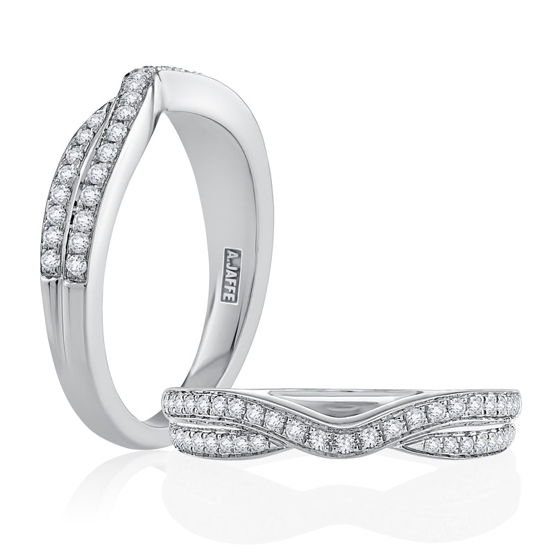 A. Jaffe Double Row Curved Wedding Band