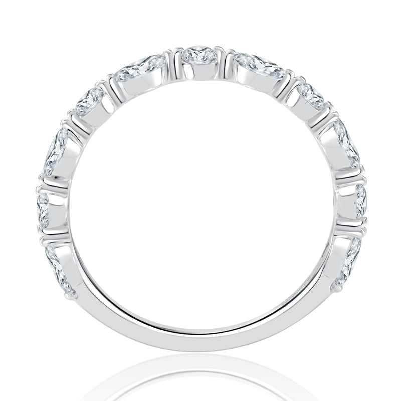 A. Jaffe Alternating Round and Marquise Diamond Stackable Ring