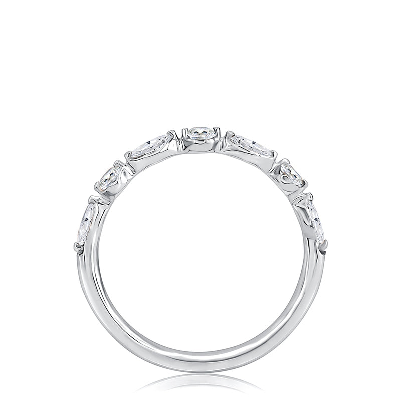 A. Jaffe Alternating Round and Marquise Diamond Stackable Ring