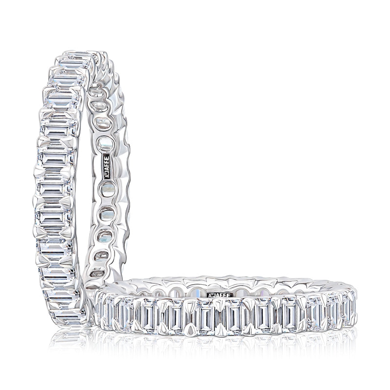 A. Jaffe Claw Prong Eternity Emerald Diamond Anniversary Band