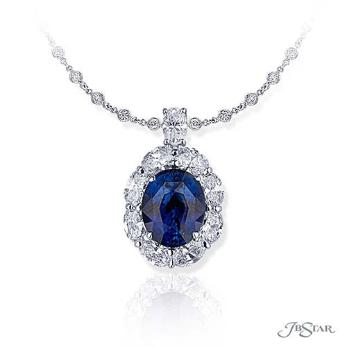 JB Star Platinum Sapphire and Diamond Pendant - 0779-019