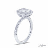 JB Star Platinum Halo Engagement Ring