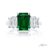 JB Star Natural Green Emerald & Diamond Ring
