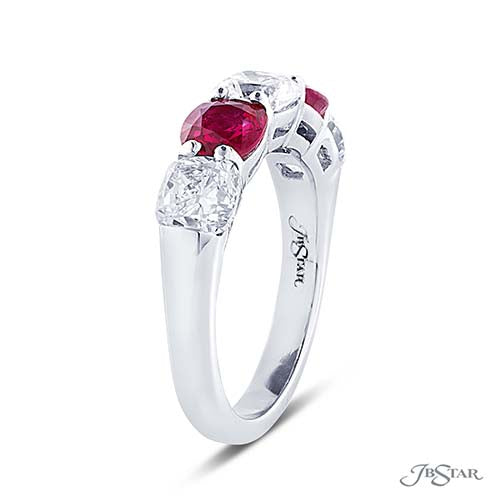 JB Star Platinum Ruby and Diamond Wedding Band