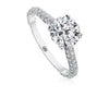Christopher Designs Traditional Solitaire Engagement Ring Setting with Pave Set Round Diamond Band
