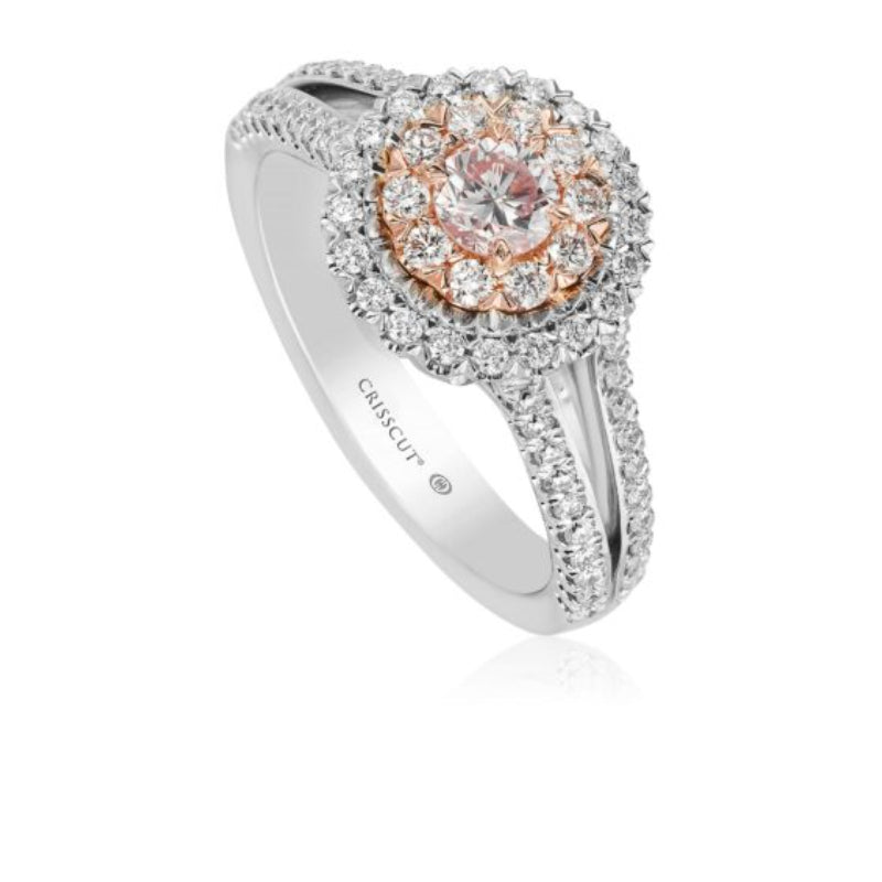 Christopher Designs Round Cut Pink Diamond Ring