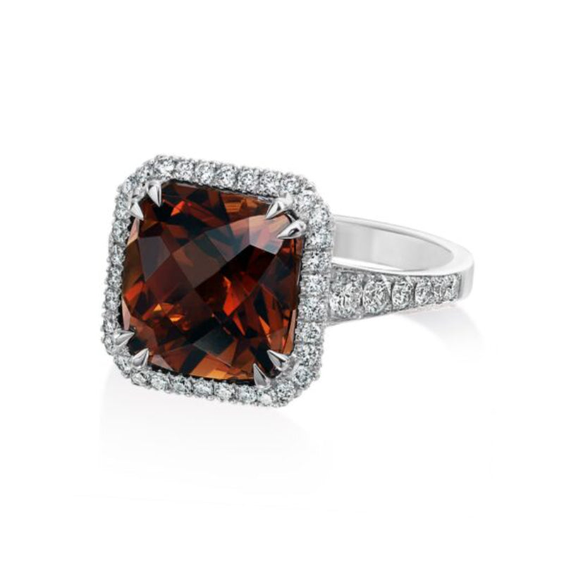 Christopher Designs Cushion Champagne Tourmaline Fashion Ring